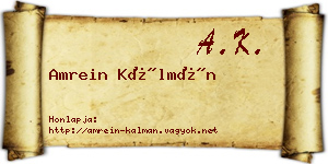Amrein Kálmán névjegykártya
