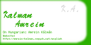 kalman amrein business card